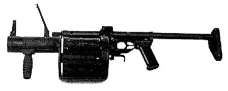 Рисунок А2 - 40 мм ручной противопехотный гранатомет 6Г30, в боевом положении, вид слева