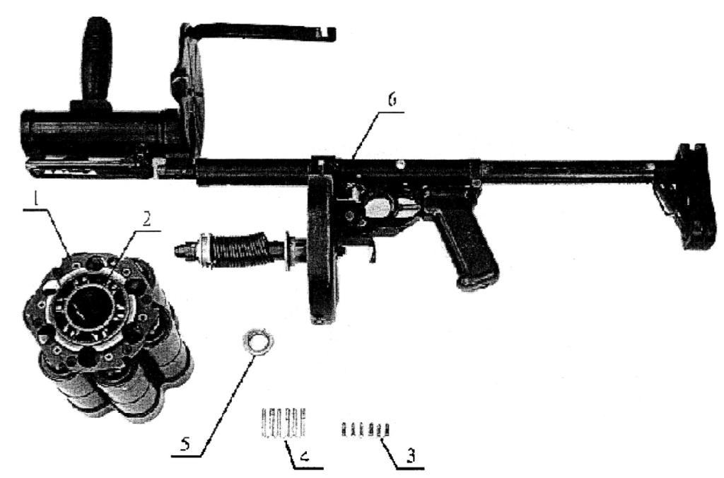 Рисунок А29 - 40 мм ручной противопехотный гранатомет 6Г30, неполная разборка