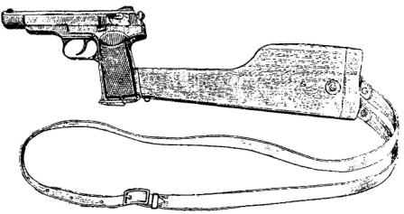 Рис. 2. Общин вид пистолета с примкнутой кобурой прикладом
