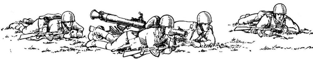 Рис. 46. Переползание со станковым гранатометом СПГ-9ДМ в боевом положении