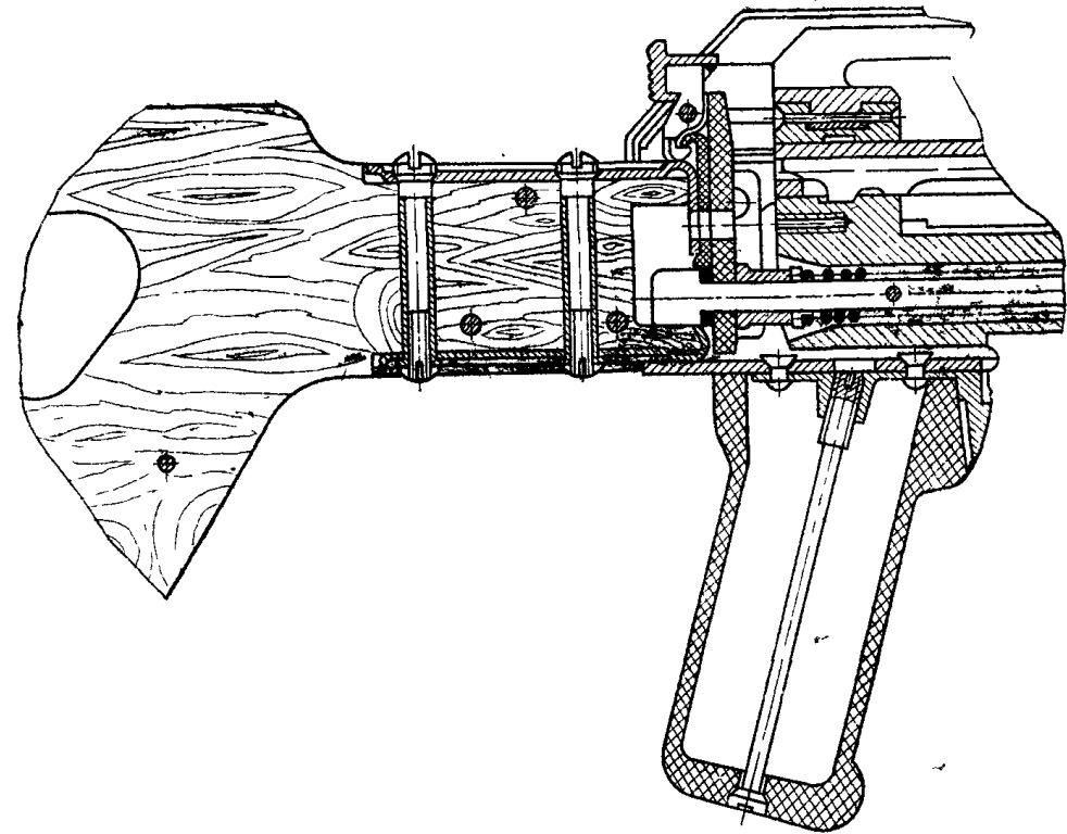 Рис. 41. Крепление приклада пулемета ПКМ