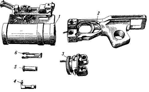 Рис. 4. 40-мм подствольный гранатомет в разобранном виде (неполная разборка):