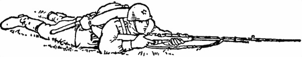 Рис. 64. Положение стрелка после заряжания винтовки