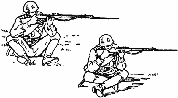 Рис. Рис. 70―71. Прикладка для стрельбы сидя